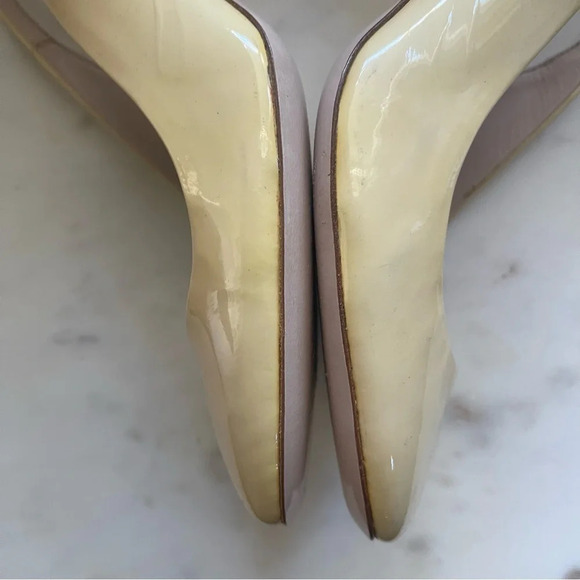 Miu Miu butter yellow patent leather sling back heel - Picture 7 of 9